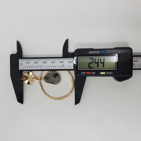 Hoop Dangle Gold Tone Agate Fashion Boho Earrings - Picture 7 of 7